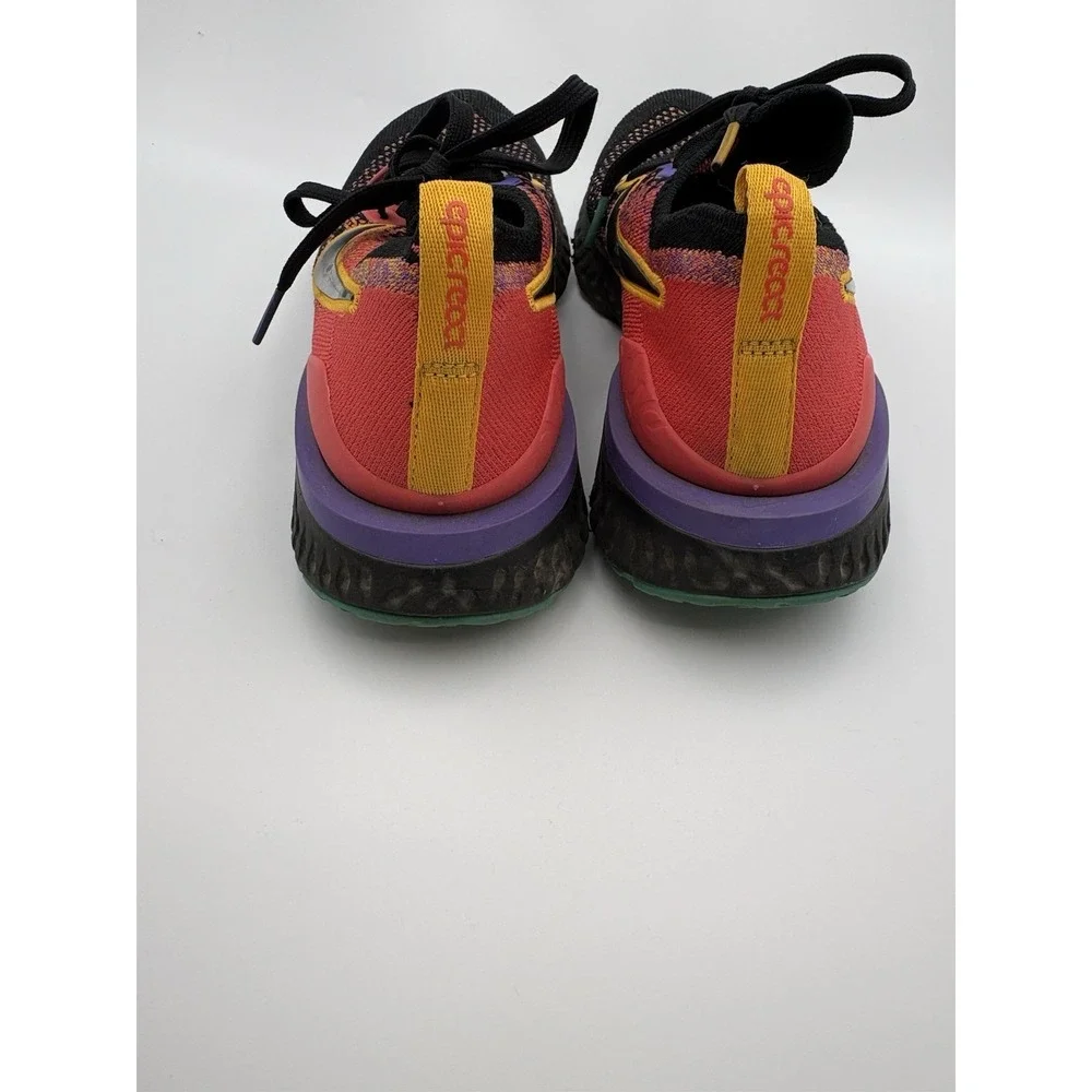 Nike Epic React Flyknit 2 Black Ember Glow W Size 8 Running Light Weight